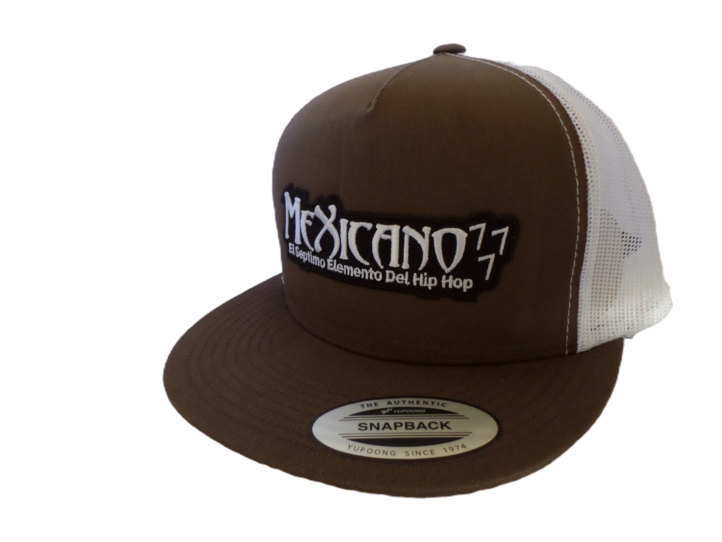 Gorra snapback marrón y blanco