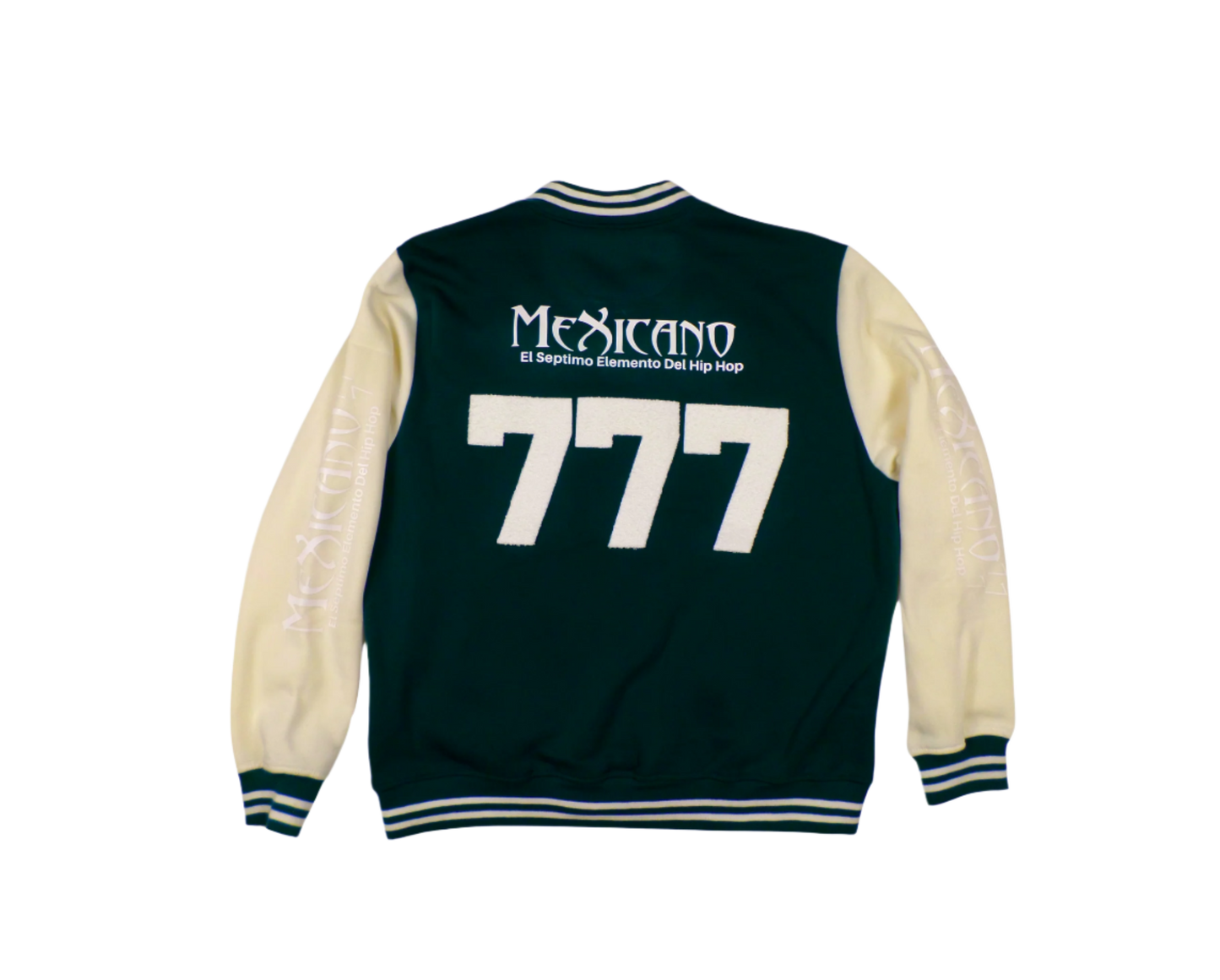 Mexicano 777 Varsity Jacket (Forest Green with white sleeves)