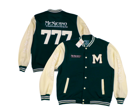 Mexicano 777 Varsity Jacket (Forest Green with white sleeves)